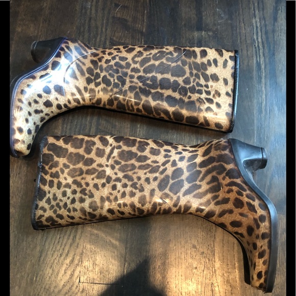 dav Shoes - Women’s leopard print rain boots size 8